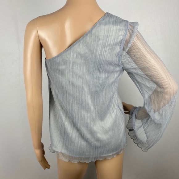 NEW HOUSE OF HARLOW 1960 REVOLVE BLUE ONE SHOULDER TOP - Picture 6 of 7